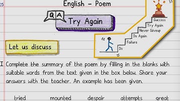❓Question & Answers | Try Again (Poem) | Class 7 English | NCERT | Handwritten & Enhanced