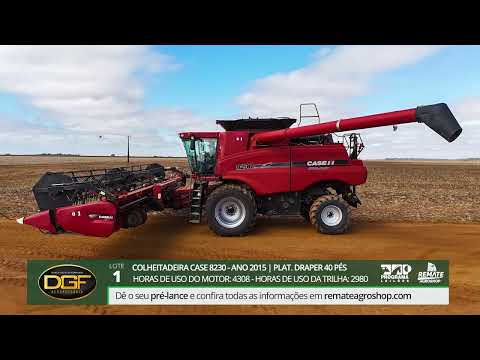 Lote 01 - Colheitadeira Case 8230 c/ Plataforma 40 Pés | Ano 2015