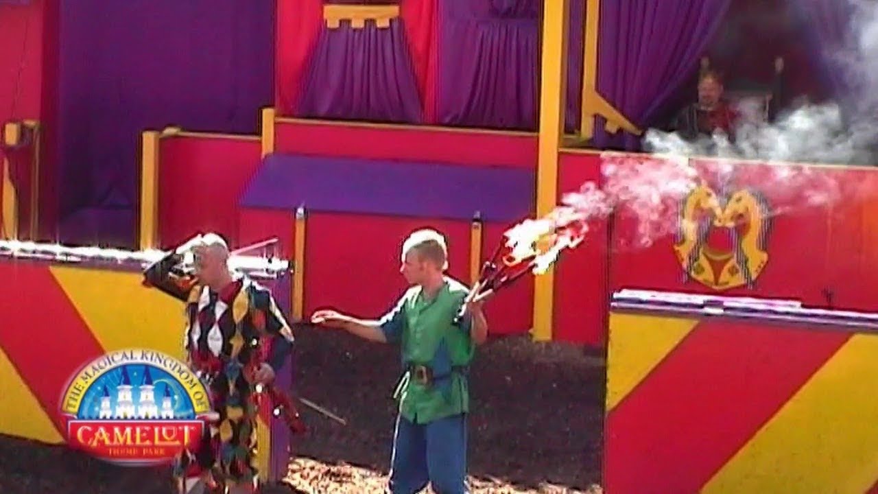 Camelot theme park jousting arena - YouTube