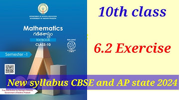 class 10th maths chapter 6 exercise 6.2 new syllabus 2024 ||  triangles ||