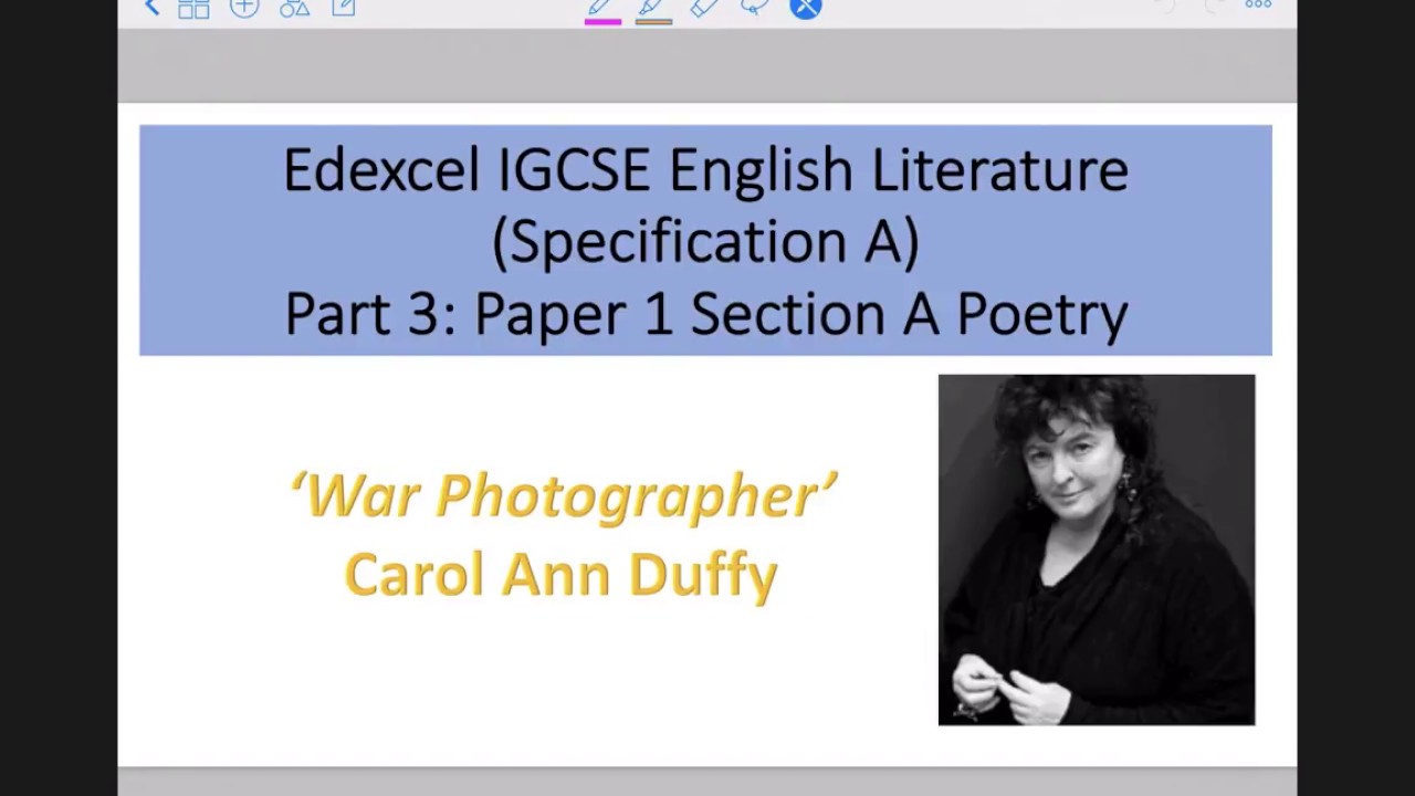 War Photographer Carol Ann Duffy Analysis