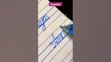“Amelia” name in cursive handwriting #cursivestyle #share #cursive #art #name #learn #shorts