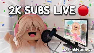 🔴LIVE!! | OPENING MY ROBLOX GAME! 2K SUBSCRIBER SPECIAL! | MarshMeadows
