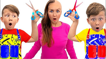 Сеня Играет в Парикмахера и Подстригает Маму