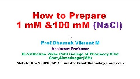 How to Prepare 1 mM & 100 mM Solution/Vikrant Dhamak