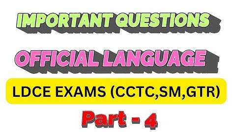 Important questions on Rajbhasha(official language ) part-4 #ldce2025 