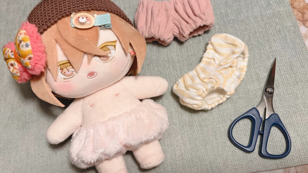 How to make pumpkin pants for 20cm stuffed toy, part 2 - YouTube