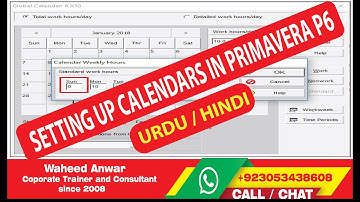 Calendars Setting in Primavera P6 Urdu & Hindi | Primavera P6 Training | MS Project Training |