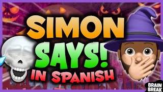 💀Simon Says in Spanish! 🎃Halloween brain break for kids | just dance & play