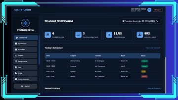 STUDENT DASHBOARD PAGE USING HTML, CSS & JS | #20