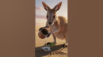 Kangaroo saved orange tree from drying by watering it #ai #tree #save #kangaroo