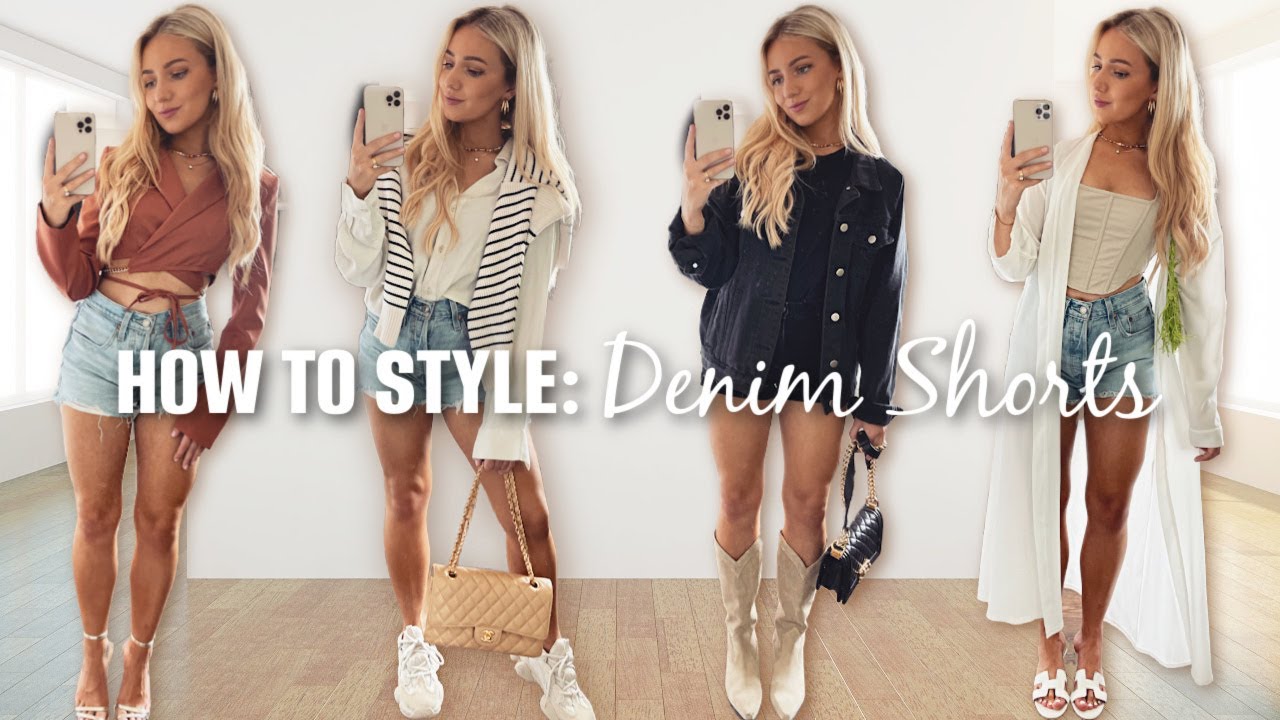 How To Style Denim Shorts / Petite Summer Shorts Outfit Ideas 2022 
