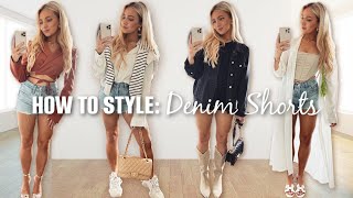 How To Style Denim Shorts / Petite Summer Shorts Outfit Ideas 2022