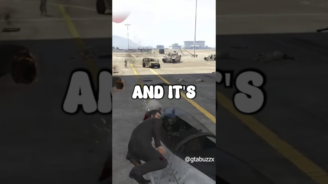 Stealing a Jet from Military base!! #gta #shorts