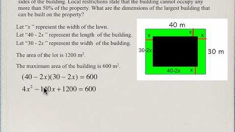 Quadratic Equations - Solving Word problems by Factoring 1c
