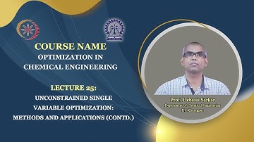 Lecture 25: "Unconstrained Single Variable Optimization:  Methods and Applications (Contd.)