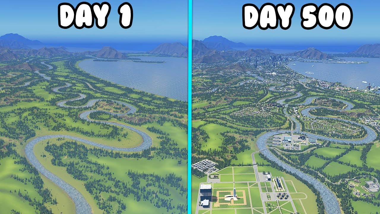 I Built For 500 DAYS In Vanilla Cities Skylines!