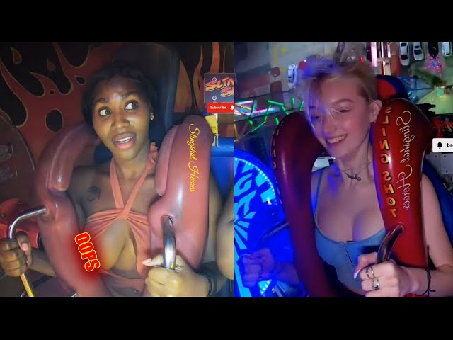 Crank Lucas, She almost got exposed on that slingshot ride #cranklucas  #slingshot #ride #woman #breast #reaction #funny