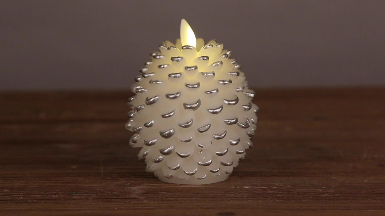 Luminara White Pinecone Candle YouTube
