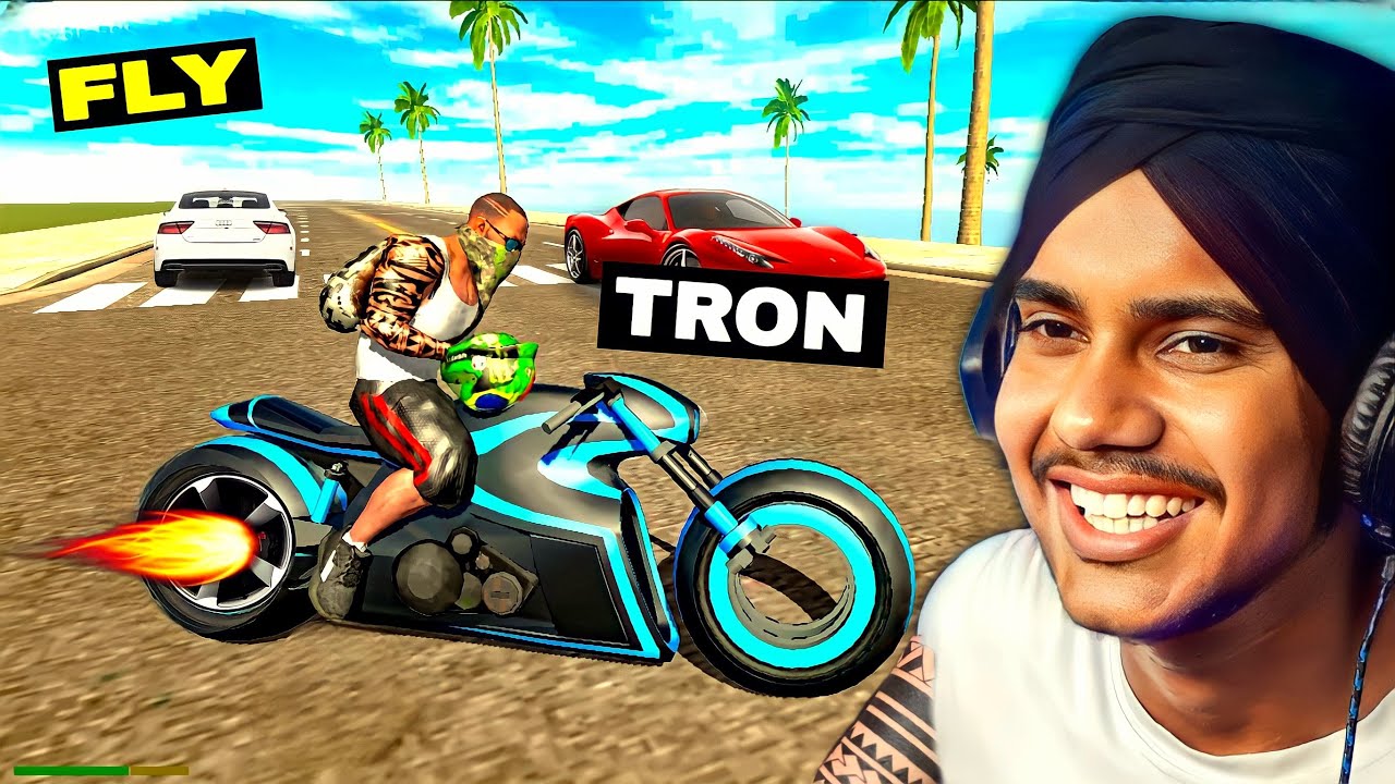 TRON BIKE FLY IN INDIAN BIKES DRIVING 3D GAMEPLAY YouTube