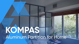 Studio Apartment Renovation with KOMPAS Aluminum and Glass Divider