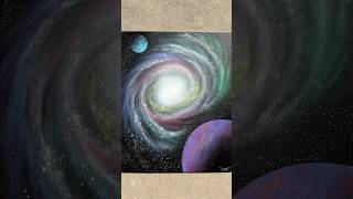 How to Spray Paint Spiral Galaxy Quick and Easy With Planets  #galaxyart #spraypaintart #planetart