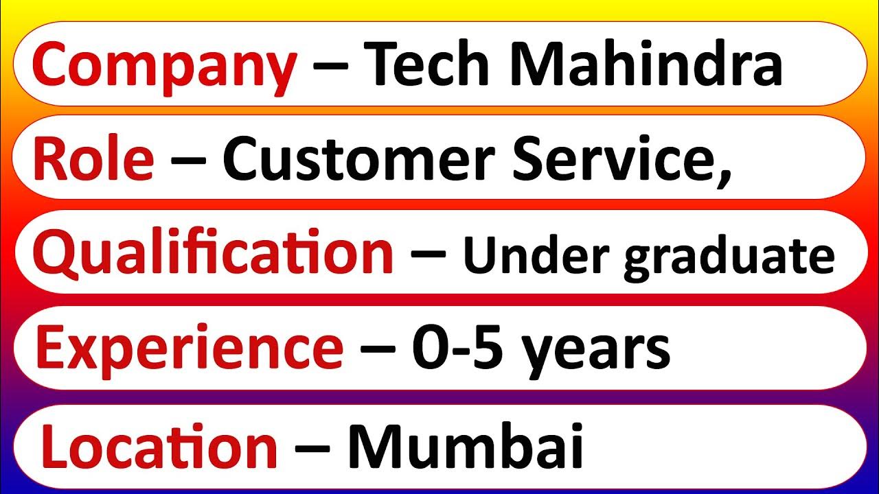 tech Mahindra Customer Service Walk in interview YouTube