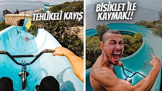 BİSİKLET İLE SU KAYDIRAĞINDAN KAYMAK!! (AQUAPARK)