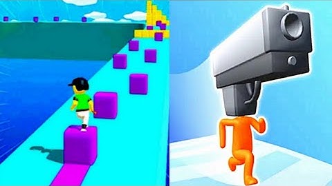 Block Surf|| Gun Head Run|| All Levels Completed|| Android iOS Gameplay