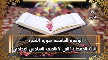 سورة الانبياء ايات الحفظ ( ١الى ٧ ) للصف السادس اعدادي الوحدة الخامسة