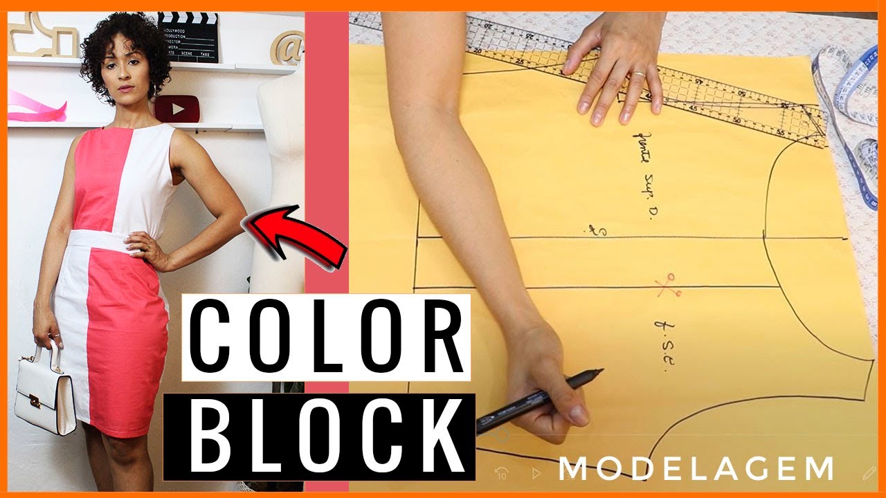 Vestido Blocos de Cores | Color Block | MODELAGEM | Dayse Costa