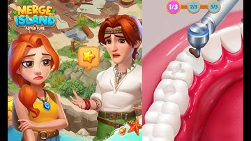 Adventure Island Merge | Mini Game 🦷Level 2 Part 2 ASMR (scrape teeth)