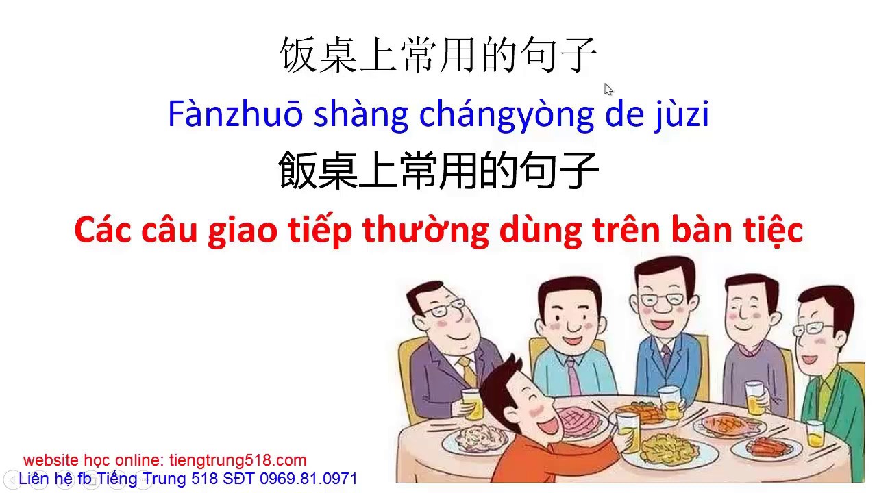 Các câu tiếng Trung giao tiếp thông dụng và thiết thực trên bàn tiệc