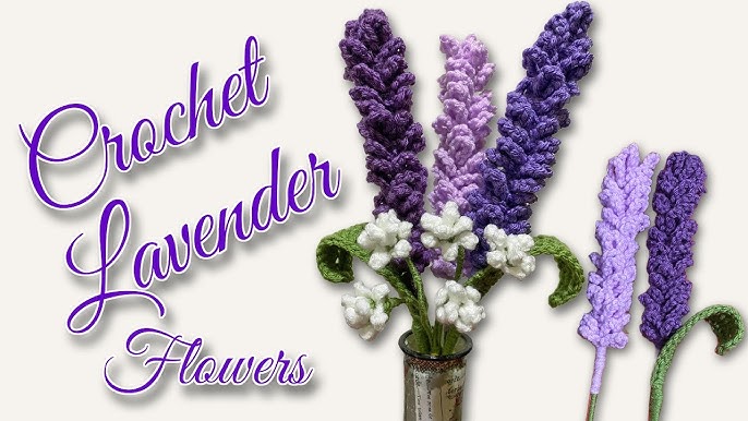  VILLCASE 5 Sets Lavender Bouquet Yarn Crochet Hooks