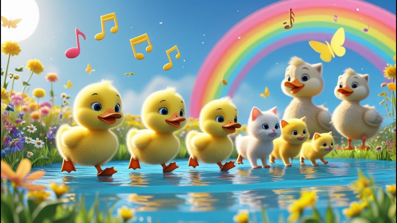 🐥🐤🐣 5 Little Ducks, Kittens & Chicks 🐥🐤🐣