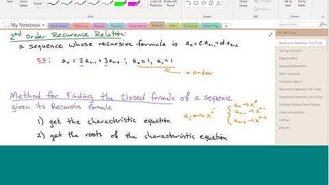 2nd Order Recurrence Relations