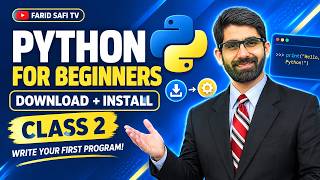 Python for Beginners: Write Your First Program! (Class 2) | Farid Safi TV