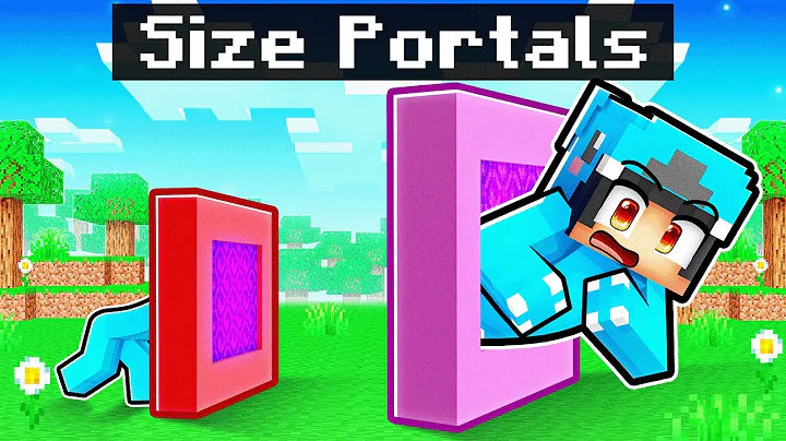 Using SIZE PORTALS To Prank My Friends In Minecraft!