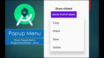 Popup Menu Programatically | Android Studio | Java