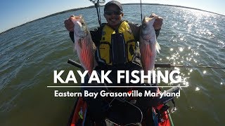 Kayak Fishing In Maryland Eastern Shore Grasonville for Striped Bass 