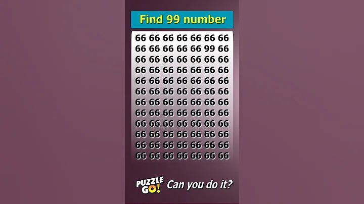 Find 99 where? | Brain Teaser IQ Test #shorts #different #puzzles #opticalillusion #quiz