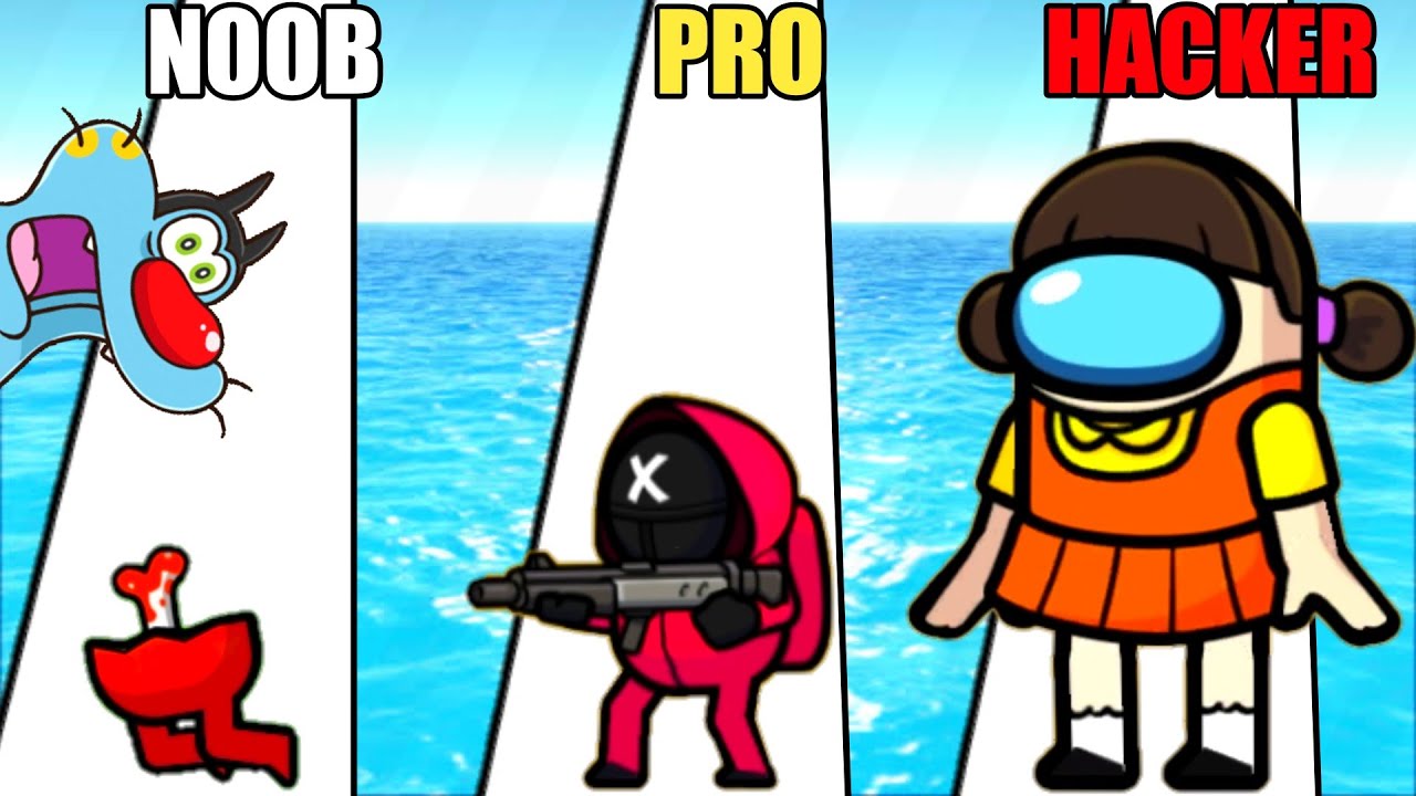 NOOB vs PRO vs HACKER   But Among Us In Squid Game    With Oggy And Jack   Rock Indian Gamer