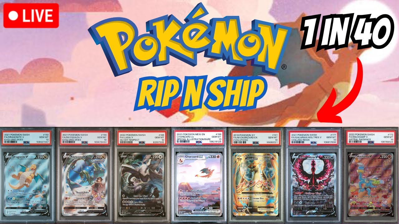 LIVE Pokemon RIP N SHIP! PSA 10 HIGH END Random Pack Night! - YouTube