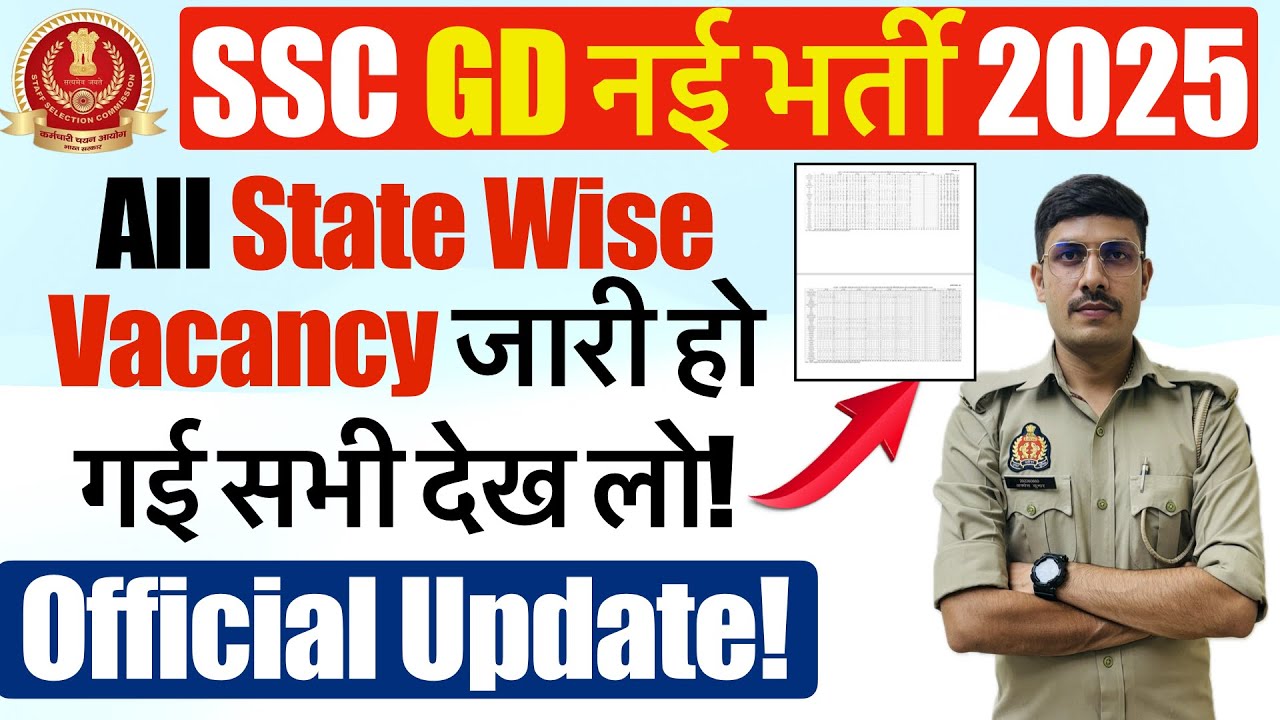 SSC GD 2025 State Wise Vacancy | SSC GD State Wise Total Post 2025 | SSC GD New Vacancy 2025