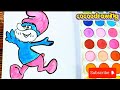 How to draw a colorful papa Smurf and this fun and easy step by step tutorial for kids and toldders