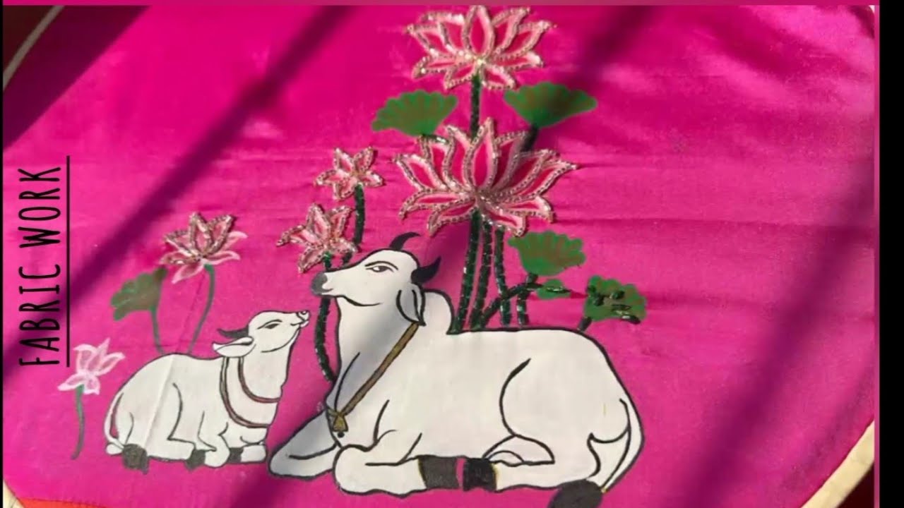 Fabric work ✨#fabricwork #painting #youtubevideo 