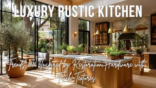 Luxury Rustic Kitchen Trends Inspired by Restoration Hardware with Rich Textures