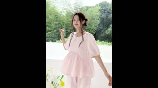 HOYUKI ルームウェア レディース 上下セット Tシャツ 半袖 ショートパンツ パジャマ 部屋着 セットアップ 春 夏 かわいい 可愛い おしゃれ ナイトウェア プリント 旅行
