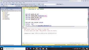 86.STATIC CURSOR IN CURSORS IN SQL IN HINDI
