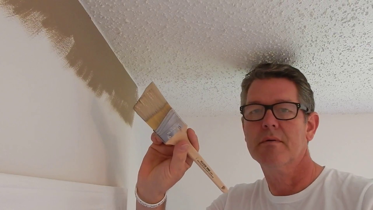 Cutting A Paint Edge At The Ceiling Near Popcorn